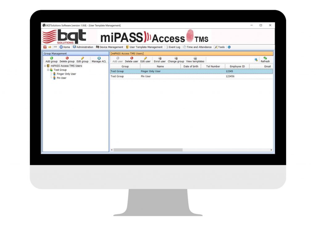 monitor screen showing a software interface